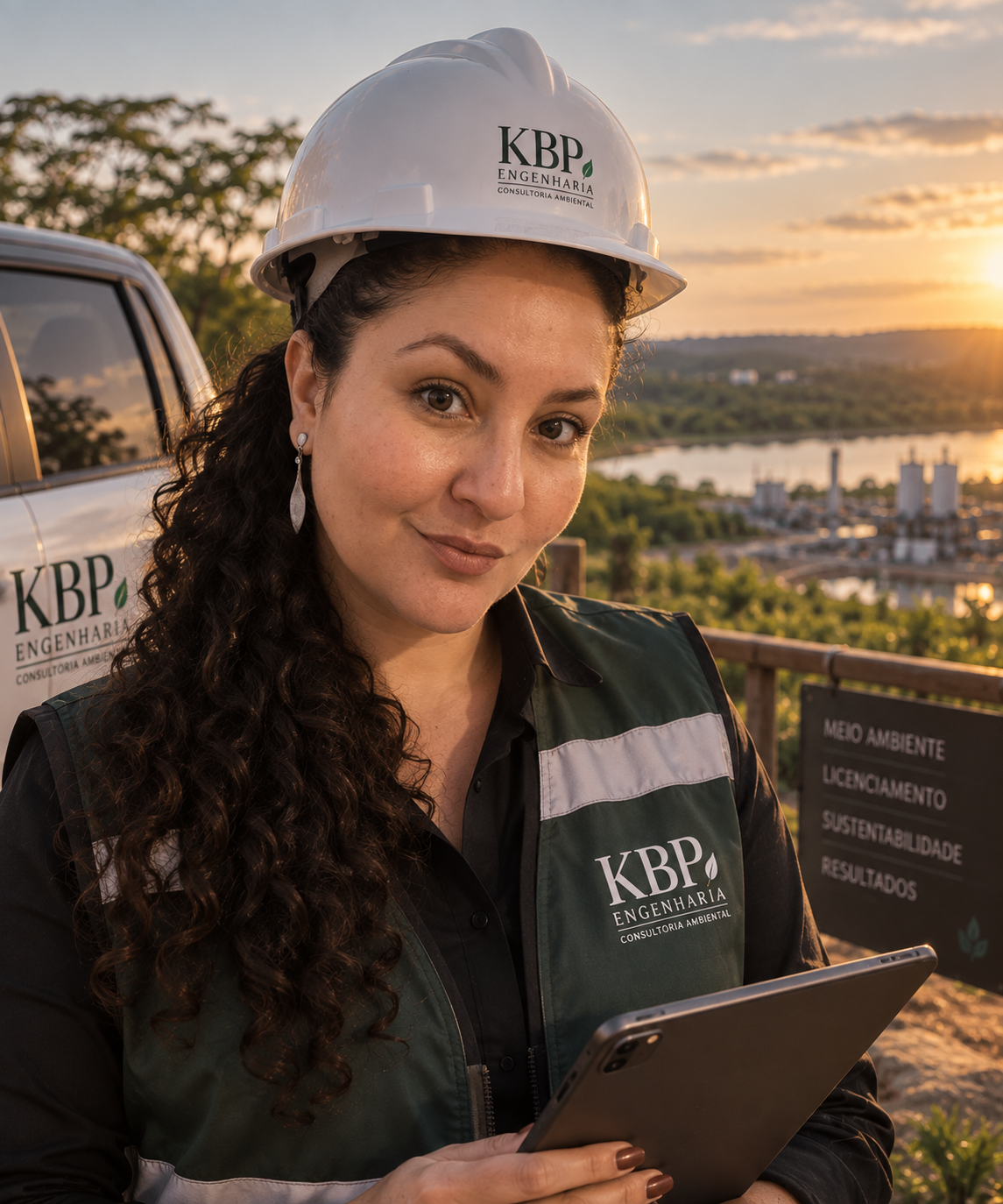 Engenheira da KBP em atividade técnica ambiental